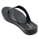 Inblu Women Black Thong Style Sandal with Slip-On Closure (BM14_BLACK)
