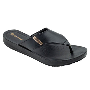 Inblu Women Black Thong Style Sandal with Slip-On Closure (BM14_BLACK)
