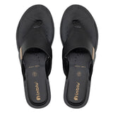 Inblu Women Black Thong Style Sandal with Slip-On Closure (BM14_BLACK)