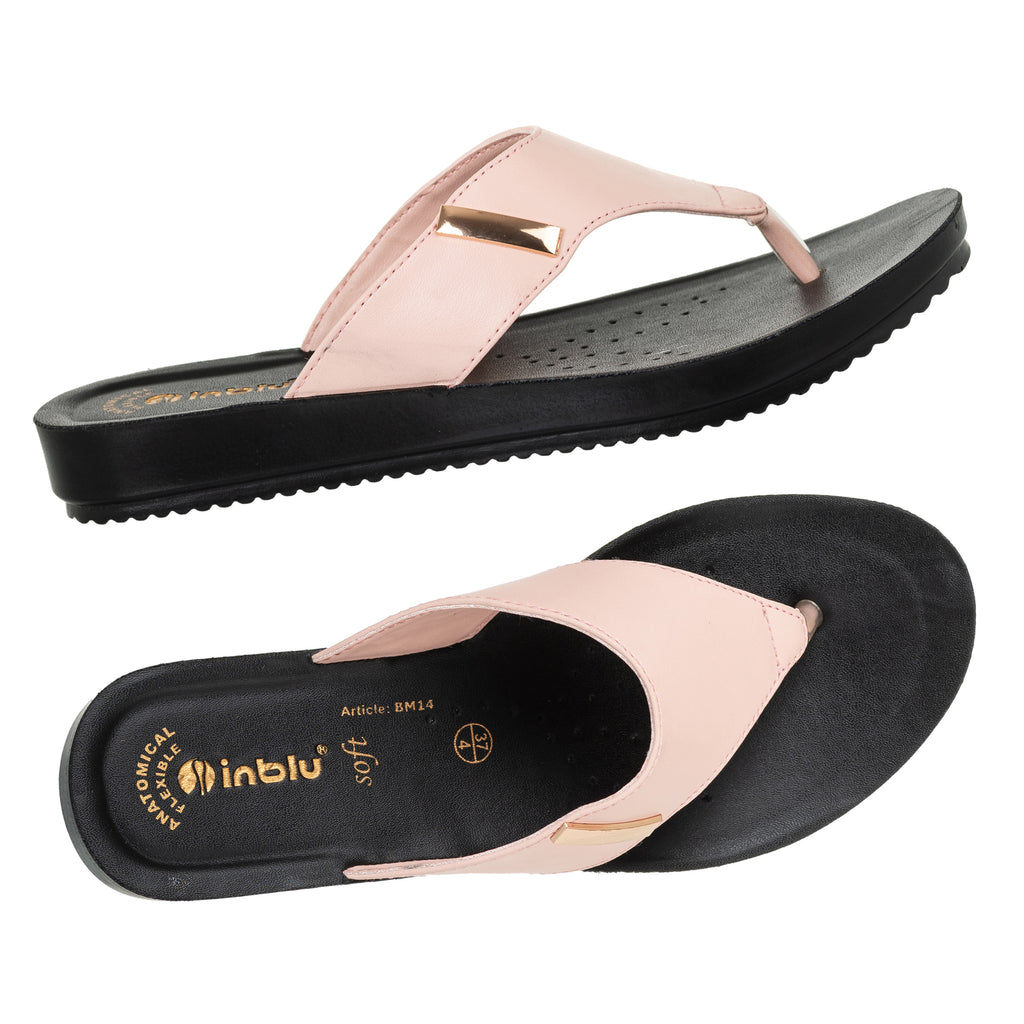 Inblu Women Pink Thong Style Sandal with Slip-On Closure (BM14_N.PINK)