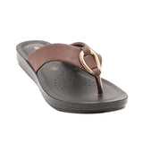 Inblu Women Brown V-Shape Sandal with Slip-on Closure (BM60_BROWN)