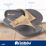 Inblu Women Beige Slip-On V-Shape Sandal with Laser Cut & Buckle Styling Upper (BM76_BEIGE)
