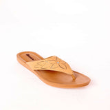 Inblu Women Pale Yellow V-Shape Sandal with Laser Cut Floral Upper & Slip-on Closure (BMQ7_PALE YELLOW)