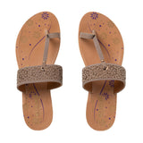 Aerowalk Women Purple Haze Toe Ring Flat Sandal with Laser Cut Upper (CN47_PURPLE HAZE)