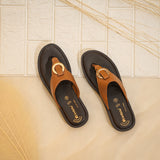 Inblu Women Tan Thong Style Sandal with Embelished Upper (CR08_TAN)