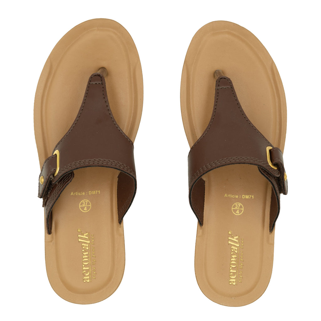 Aerowalk BROWN Slipper with slip-on for female