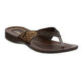 Aerowalk Women Brown Flat Sandal with Printed Upper (GEC7_BROWN)