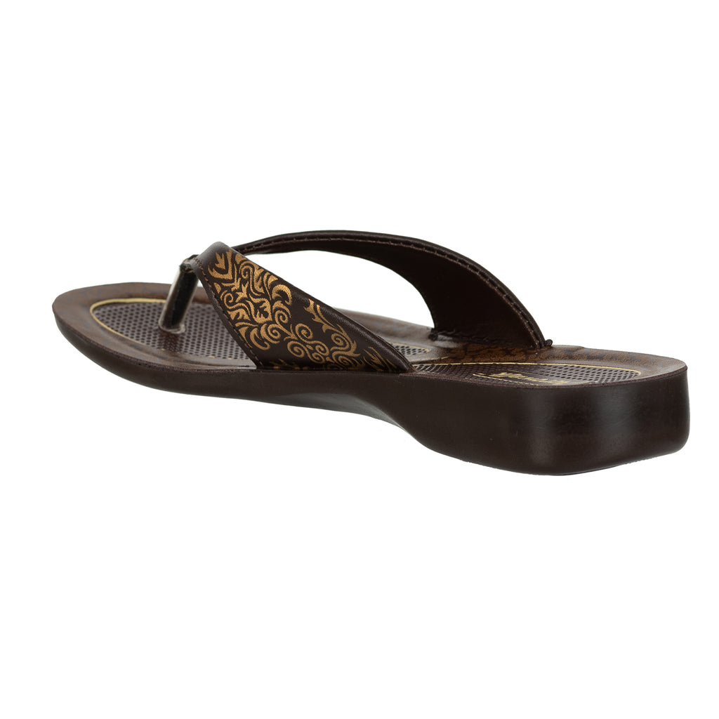 Aerowalk Women Brown Flat Sandal with Printed Upper (GEC7_BROWN)