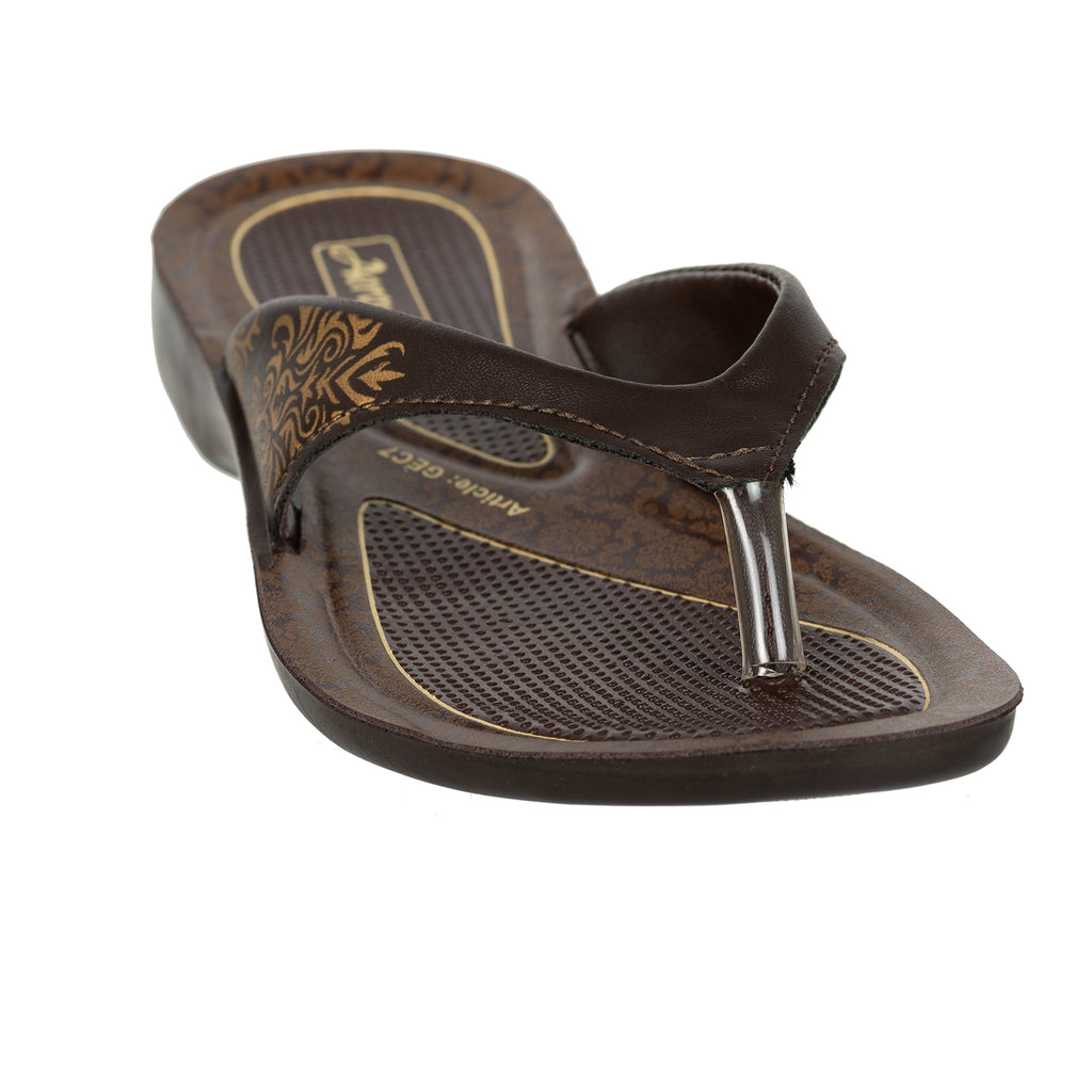 Aerowalk Women Brown Flat Sandal with Printed Upper (GEC7_BROWN)
