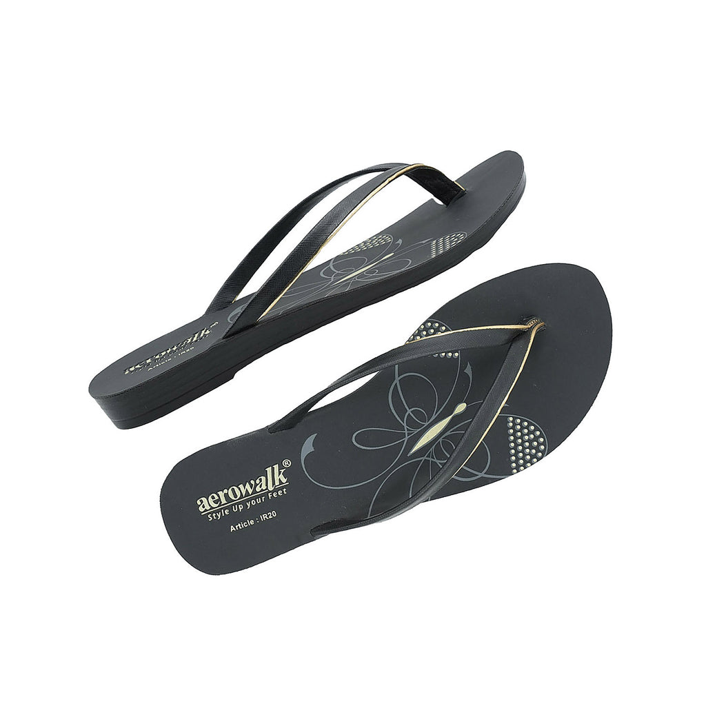 Aerowalk Women Slipper #IR20 - BLACK
