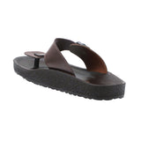 Aerowalk Men Brown & Tan T-Shape Slipper with Buckle Styling (KC28_BROWN+TAN)