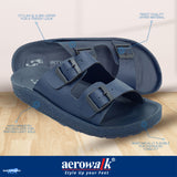 Aerowalk Men Blue Mule Shape Slipper with Double Buckle Styling (KC31_BLUE)