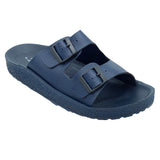 Aerowalk Men Blue Mule Shape Slipper with Double Buckle Styling (KC31_BLUE)