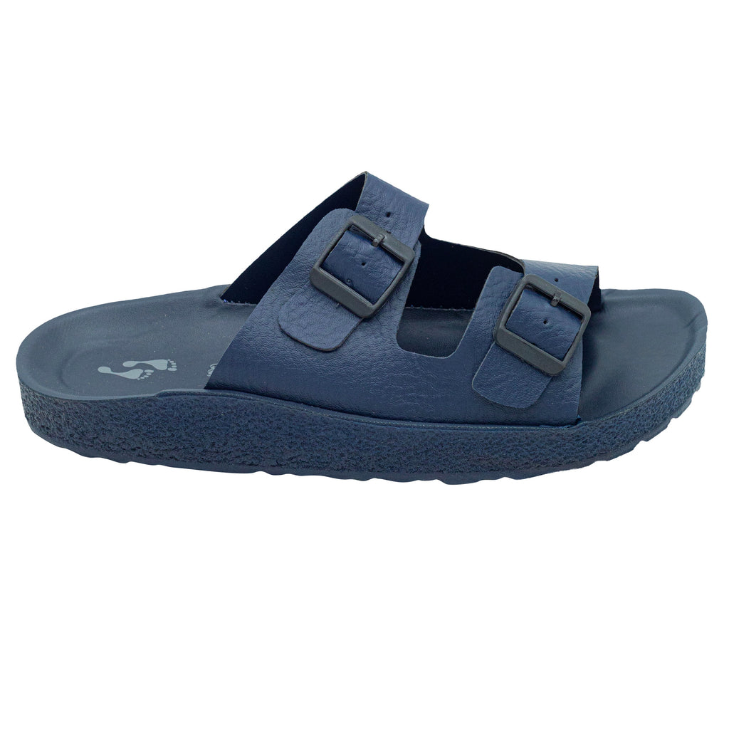 Aerowalk Men Blue Mule Shape Slipper with Double Buckle Styling (KC31_BLUE)