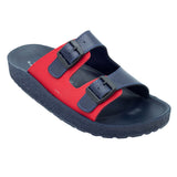 Aerowalk Men Blue and Red Mule Shape Slipper with Double Buckle Styling (KC31_BLUE+RED)