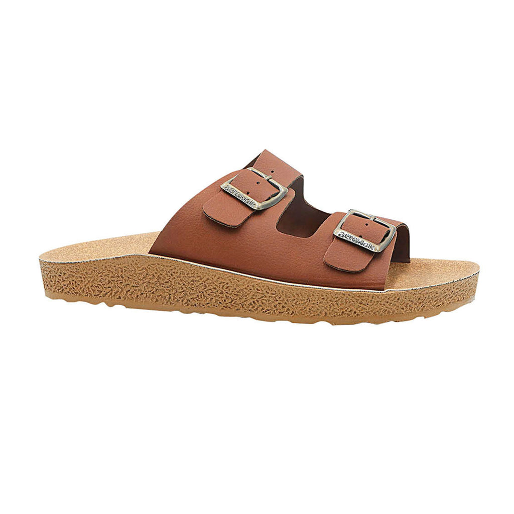 Aerowalk Men Dark Tan Mule Design Slipper with Buckle Styling & Slip-on Closure (KC71_DK.TAN)