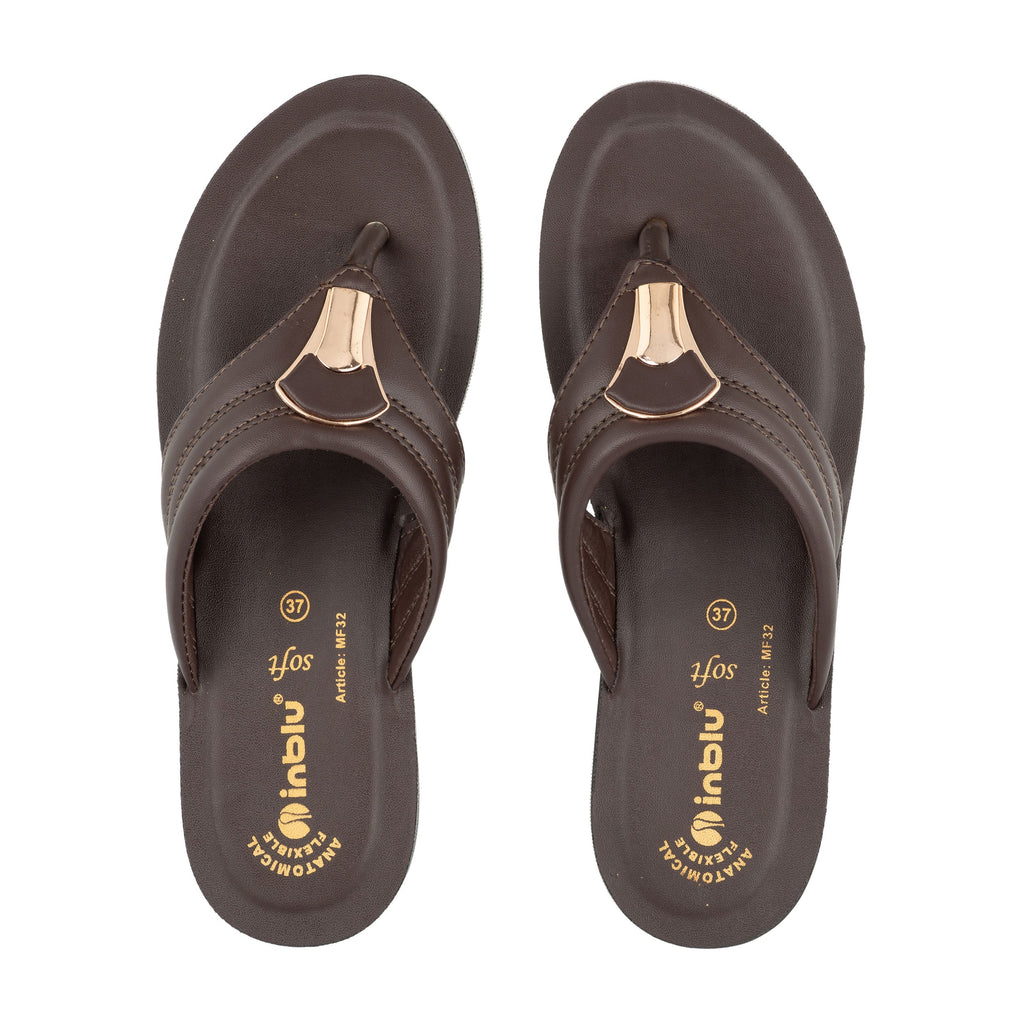 Inblu BROWN Slipper with slip-on for female