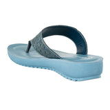 Inblu Women Teal Blue Thong Style Flat Sandal with Laser Cut Upper Styling & Slip-on Closure (MF45_TEAL BLUE)