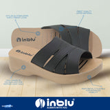 Inblu Women Black Mule Shape Wedge Sandal with Slip-on Closure (MR50_BLACK)