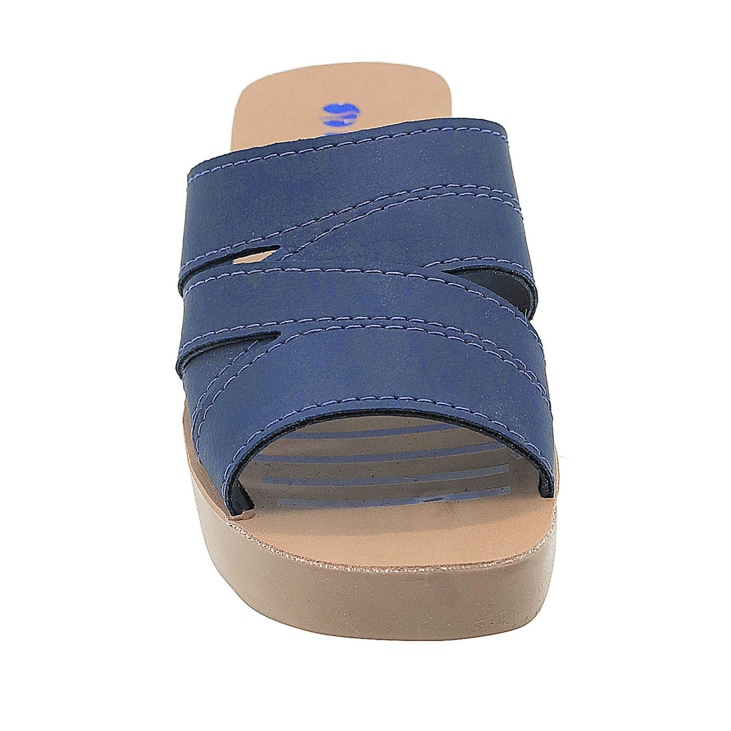 Inblu Women Blue Mule Shape Wedge Sandal with Slip-on Closure (MR50_BLUE)