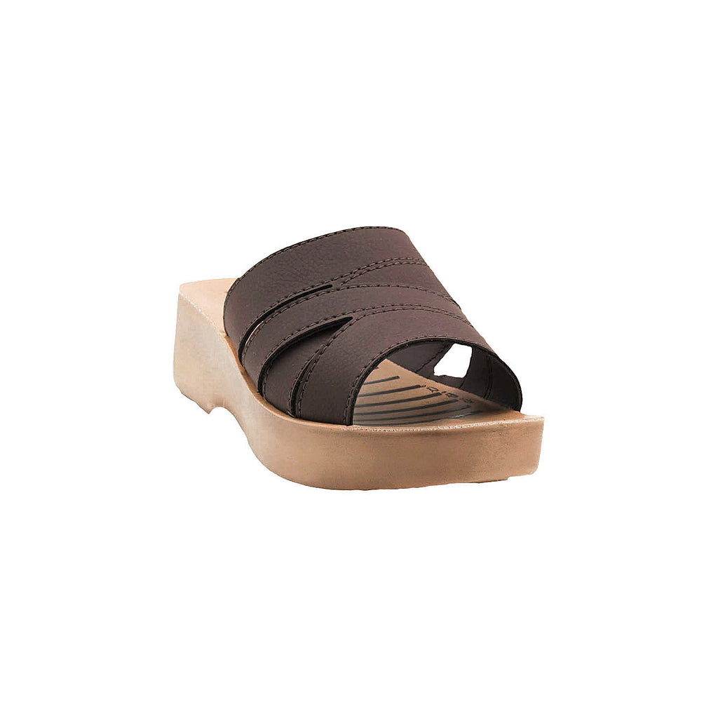 Inblu Women Brown Mule Shape Wedge Sandal with Slip-on Closure (MR50_BROWN)