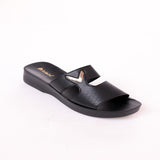 Inblu Women Black Wedges Sandal with Embelished Upper (MR77_BLACK)