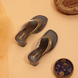 Inblu Women Copper Block Heel Sandal with Textured Upper (MS21_COPPER)