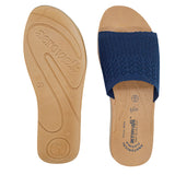 Aerowalk Women Navy Blue Slide Style Sandal with Knitted Upper (MZ04_N.BLUE)