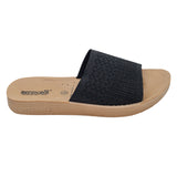 Aerowalk Women Black Slide Style Sandal with Knitted Upper (MZ04_BLACK)