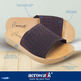 Aerowalk Women Brown Slide Style Sandal with Knitted Upper (MZ04_BROWN)