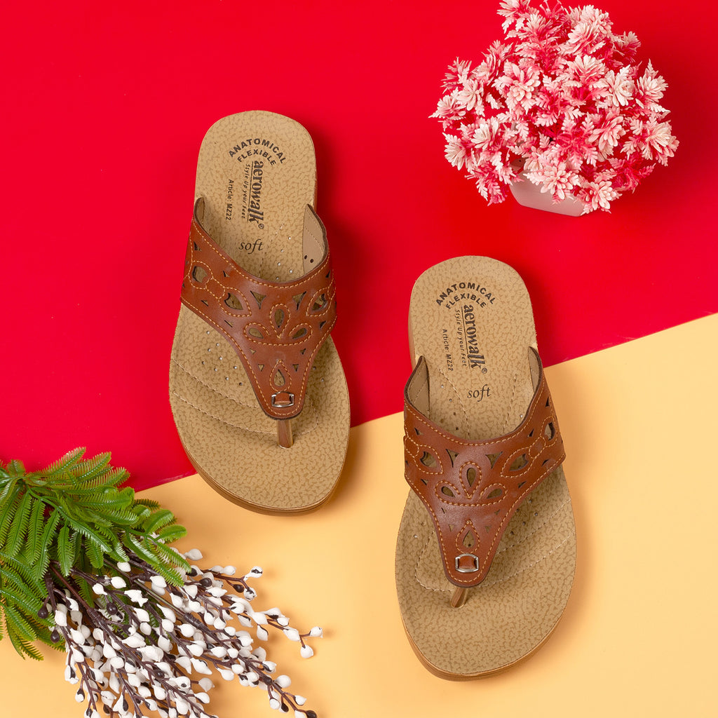 Aerowalk Women Slipper #MZ22 - TAN