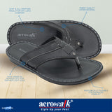 Aerowalk Men Black Thong Style Sandal (NT77_BLACK)