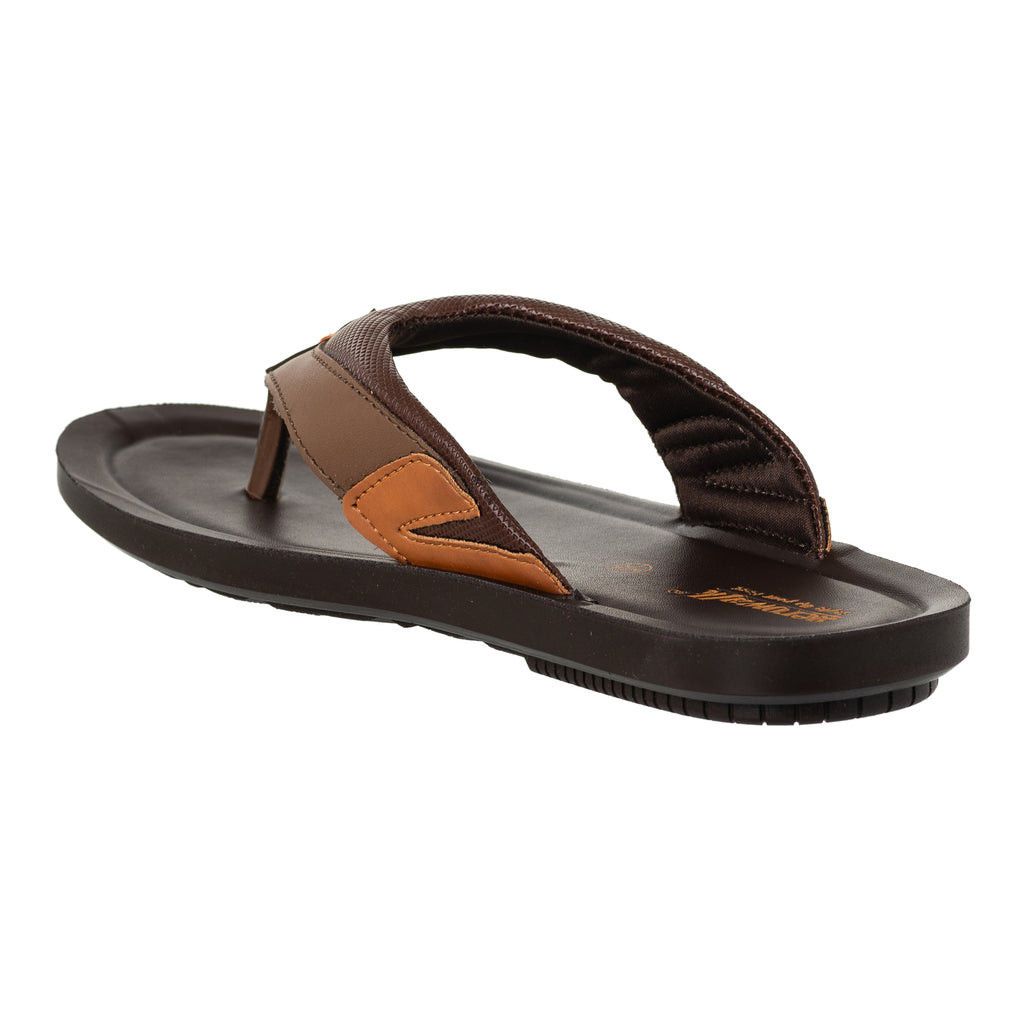 Aerowalk Men Brown Thong Style Sandal with Textured & Colorblocked Upper (NVN9_BROWN)