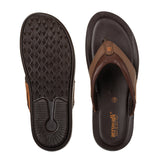 Aerowalk Men Brown Thong Style Sandal with Textured & Colorblocked Upper (NVN9_BROWN)