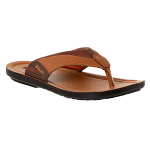 Aerowalk Men Tan Thong Style Sandal with Textured & Colorblocked Upper (NVN9_TAN)