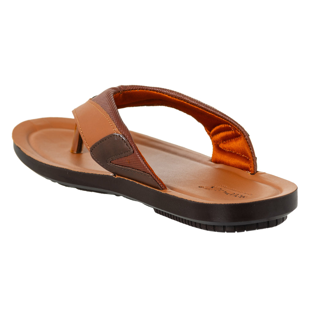 Aerowalk Men Tan Thong Style Sandal with Textured & Colorblocked Upper (NVN9_TAN)