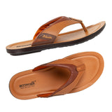 Aerowalk Men Tan Thong Style Sandal with Textured & Colorblocked Upper (NVN9_TAN)