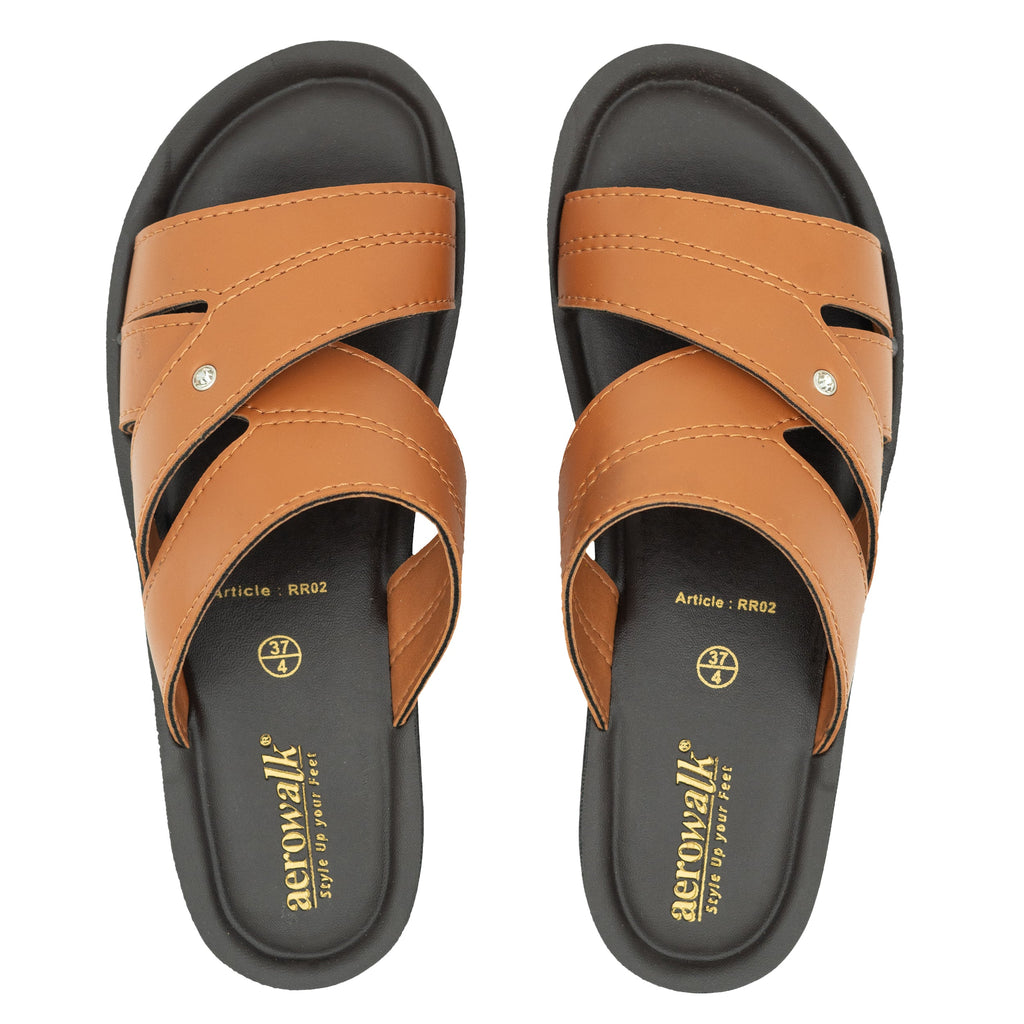 Aerowalk TAN Slipper with slip-on for female