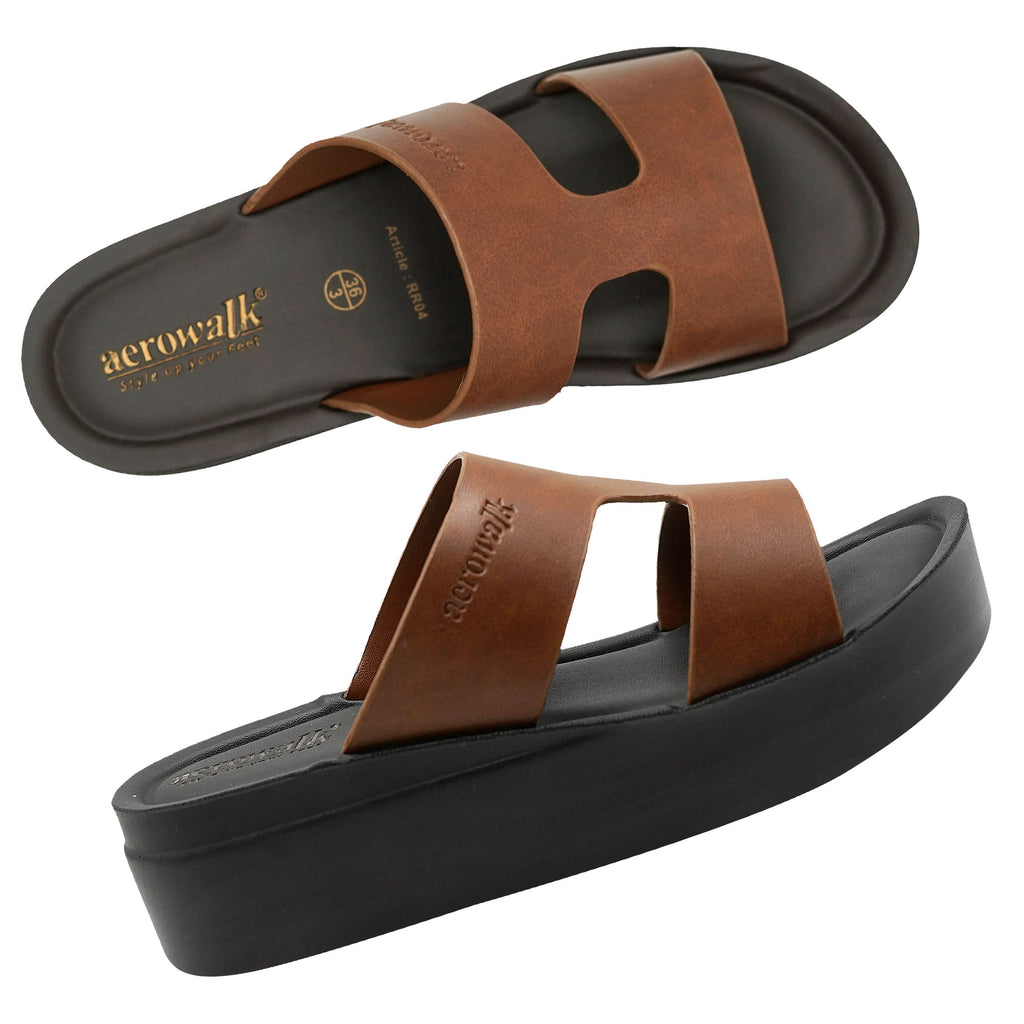 Aerowalk TAN Slipper with slip-on for female