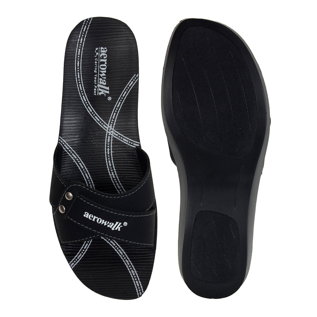 Aerowalk Women Slipper  #0417 - BLACK