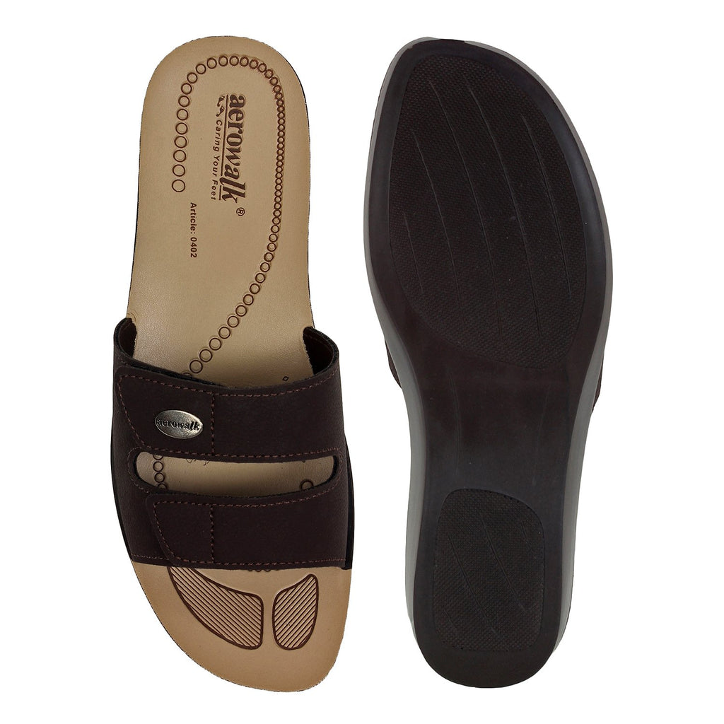 Aerowalk Women Slipper #0402 - BROWN