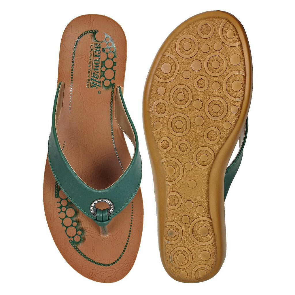 Aerowalk Women Slipper #CO32 - MINT GREEN