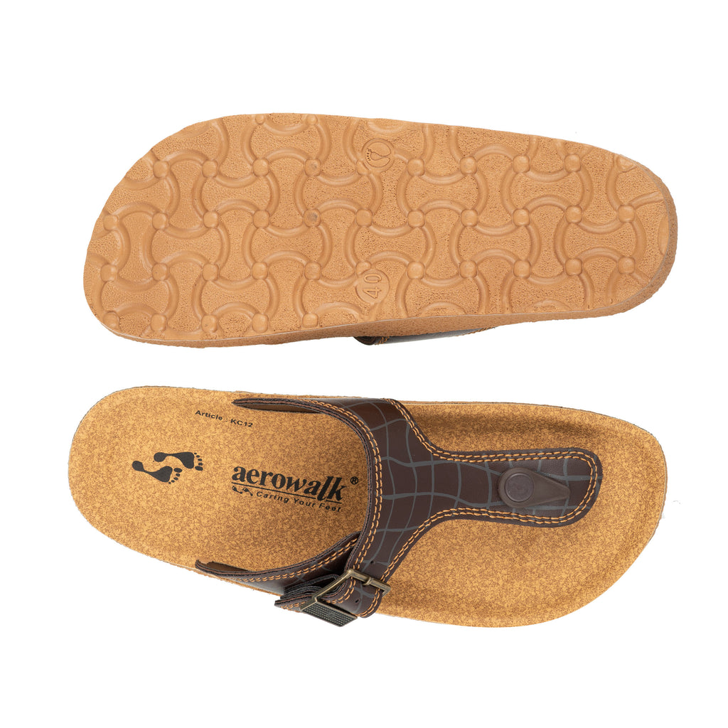 Aerowalk Men Slipper #KC12 - DARK BROWN