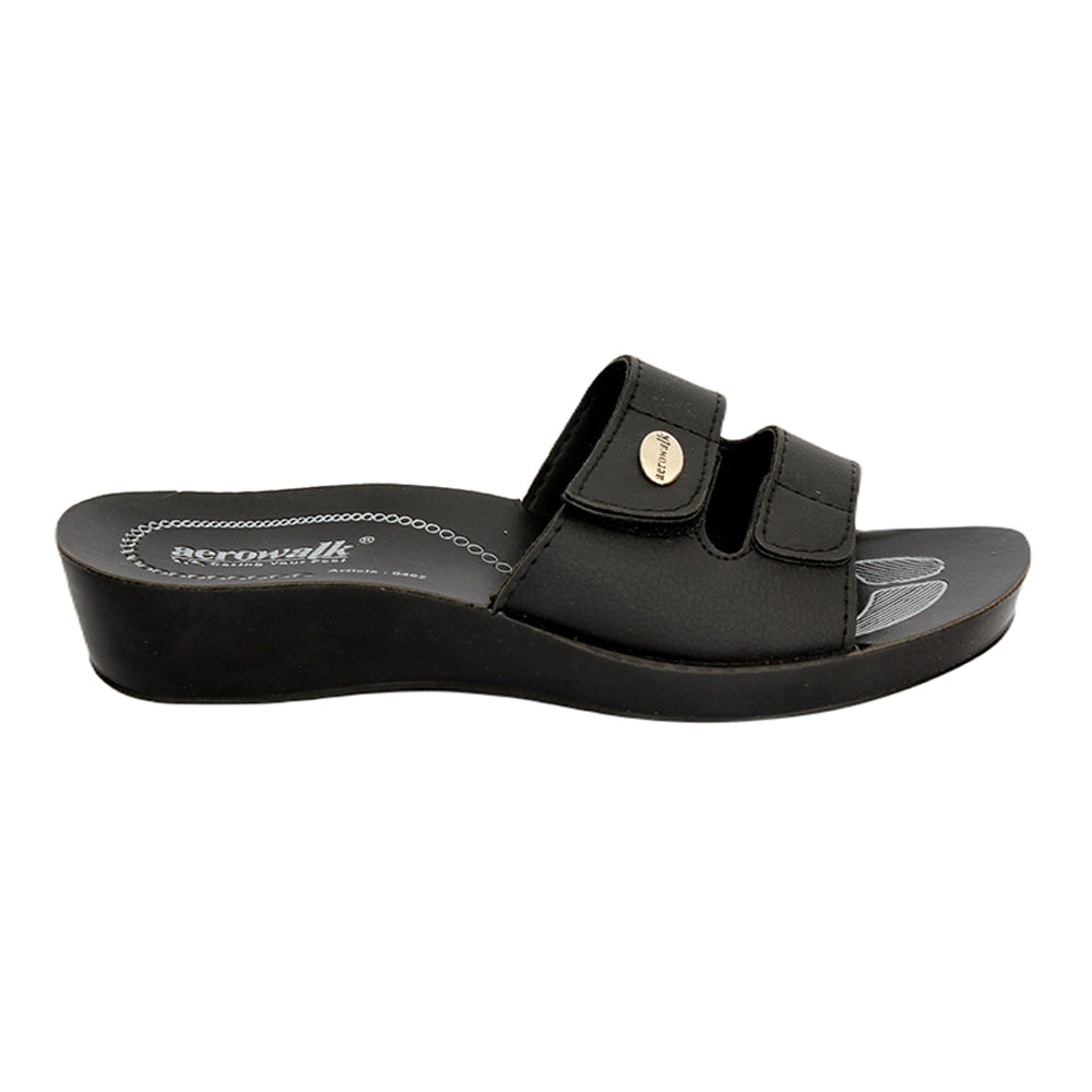 Aerowalk Women Slipper #0402 - BLACK