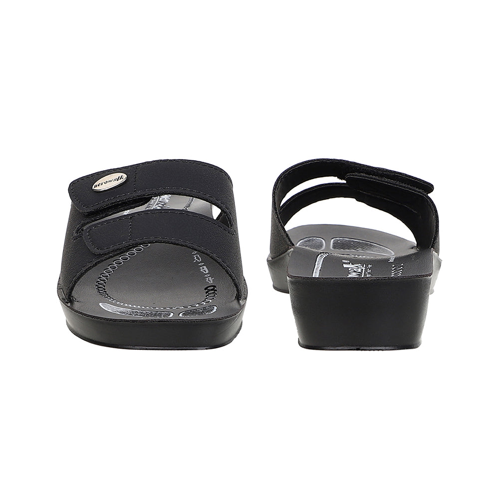 Aerowalk Women Slipper #0402 - BLACK