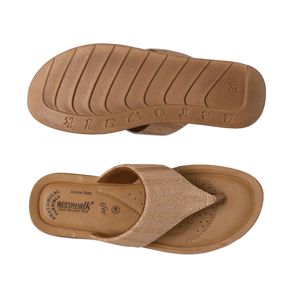 Aerowalk Women Slipper #DI82 - GOLD