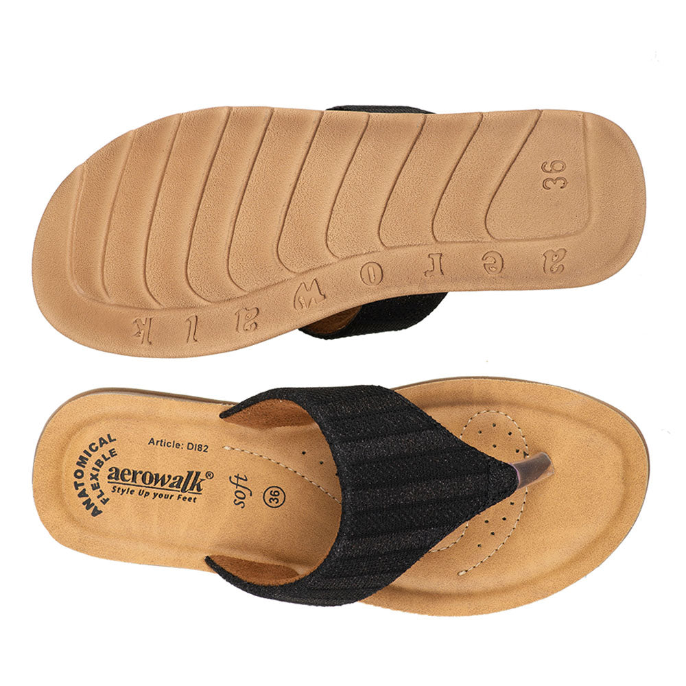 Aerowalk Women Slipper #DI82 - BLACK