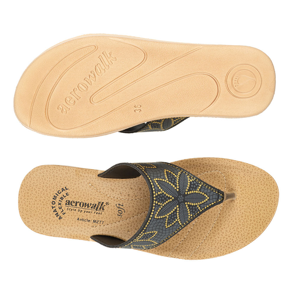 Aerowalk Women Slipper #MZT7 - GUN METAL