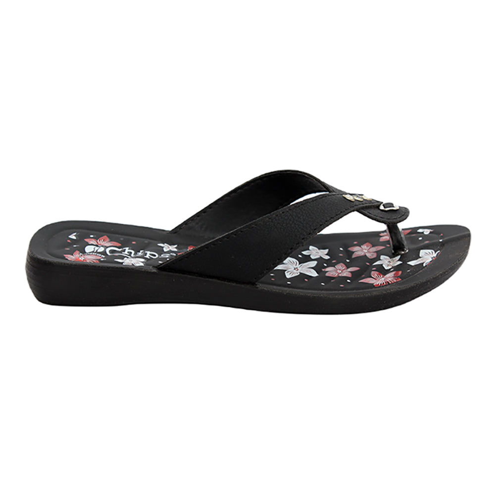 Chips Women Slipper #3026 - BLACK