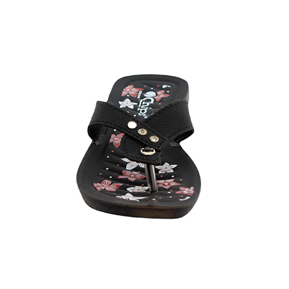 Chips Women Slipper #3026 - BLACK